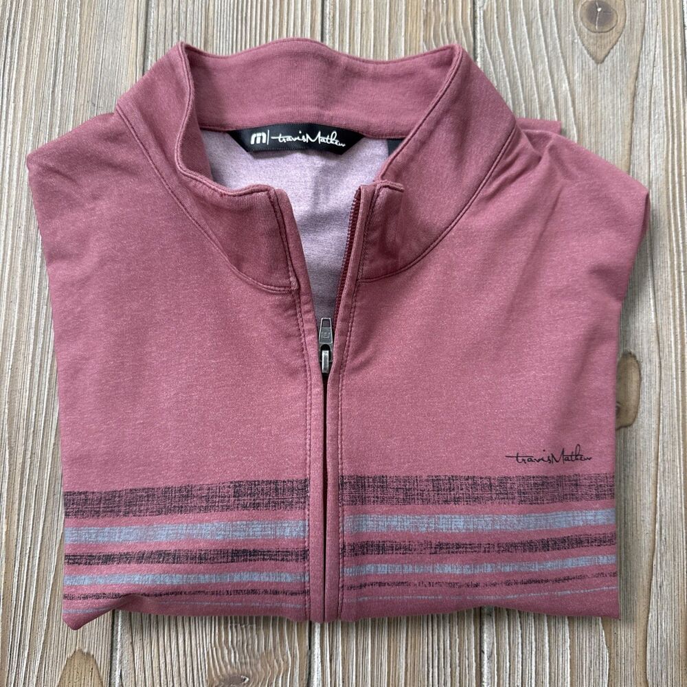 TravisMathew Pullover Mens XL Mauve 1/4 Zip Golf Performance Stretch Athletic